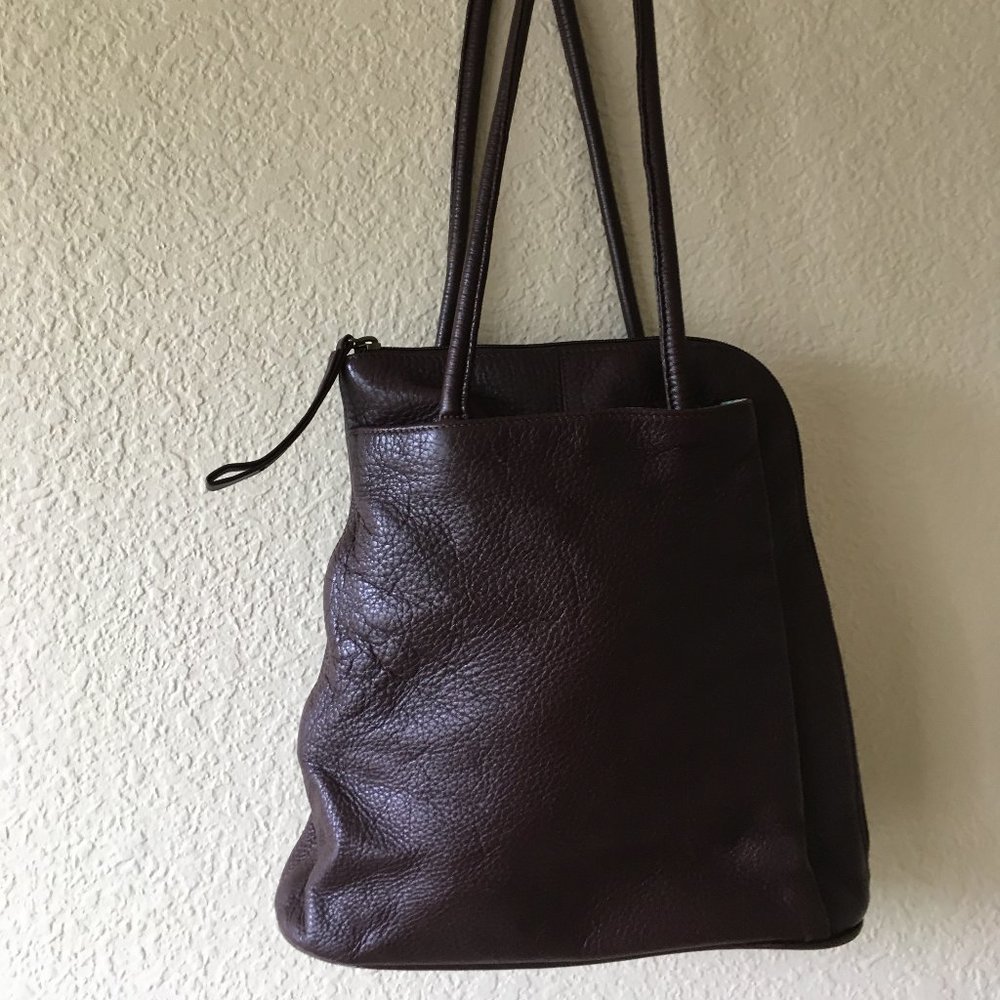 Brown leather convertible  backpack style purse